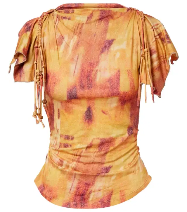 Isabel Marant Jazia printed ruffled cotton top