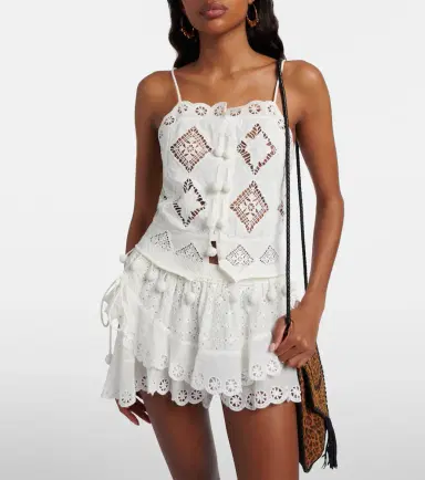 Isabel Marant Nellsy cotton and linen crop top | Thumbnail 2