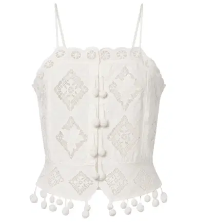 Isabel Marant Nellsy cotton and linen crop top | Thumbnail 1
