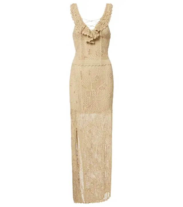 Ornella beaded crochet maxi dress
