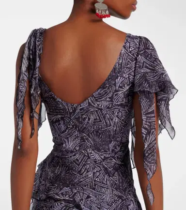 Isabel Marant Tylena printed silk georgette ruffled midi dress | Thumbnail 3 Isabel Marant Tylena printed silk georgette ruffled midi dress | Thumbnail 3