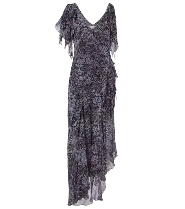 Isabel Marant Tylena printed silk georgette ruffled midi dress