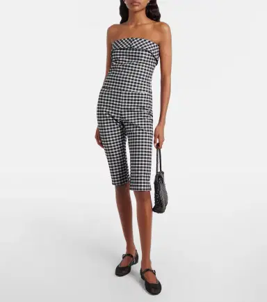 Posse Chiara gingham cotton-blend tube top | Thumbnail 4