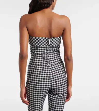Posse Chiara gingham cotton-blend tube top | Thumbnail 5