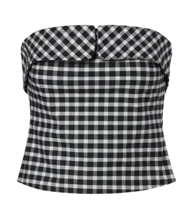 Posse Chiara gingham cotton-blend tube top | Thumbnail 1