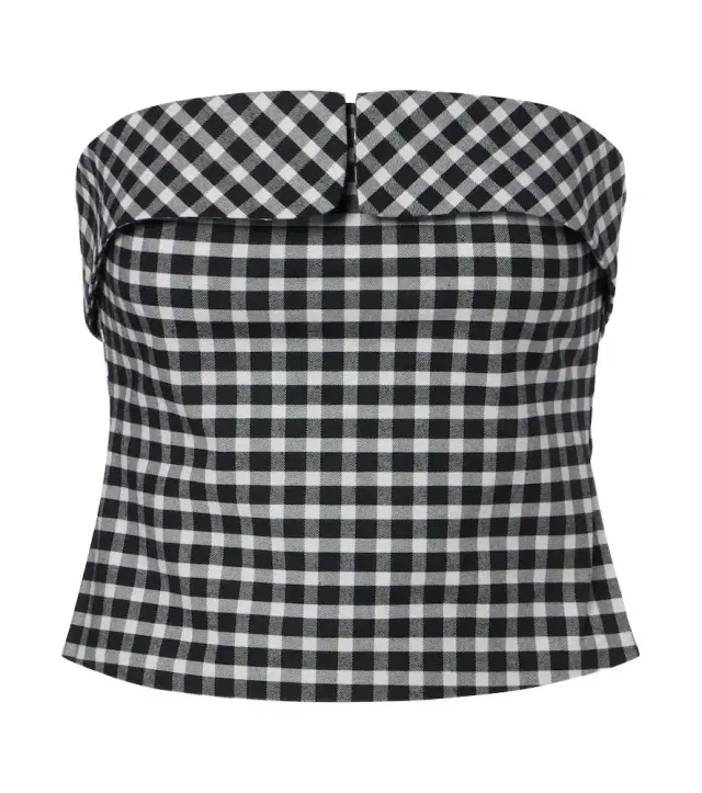 Chiara gingham cotton-blend tube top