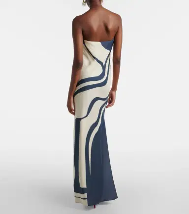 SIR. Lilou strapless silk maxi dress | Thumbnail 4