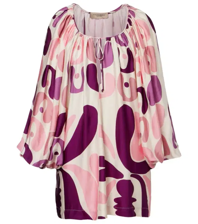 ADRIANA DEGREAS Printed satin minidress