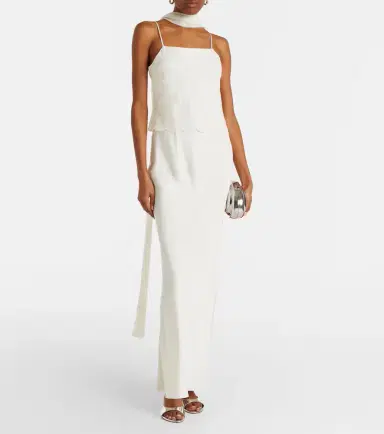 Posse Cove tulle-trimmed silk-blend satin maxi dress | Thumbnail 4