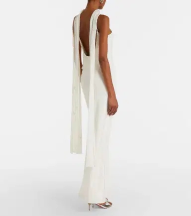 Posse Cove tulle-trimmed silk-blend satin maxi dress | Thumbnail 5