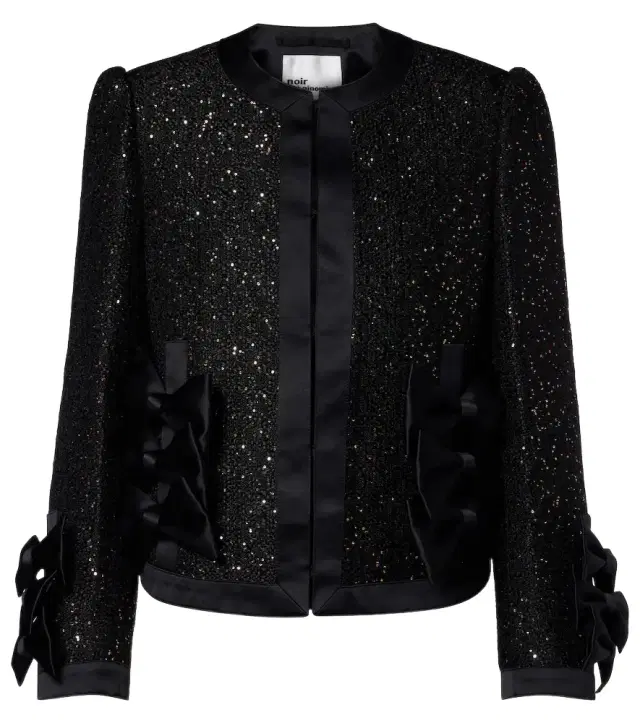 Noir Kei Ninomiya Satin-trimmed sequined jacket