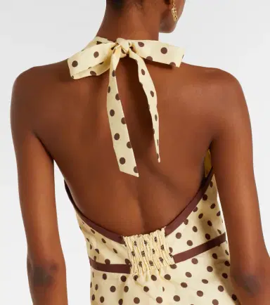 Posse Bowie polka-dot linen and cotton midi dress | Thumbnail 4