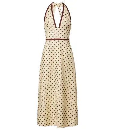 Posse Bowie polka-dot linen and cotton midi dress | Thumbnail 1
