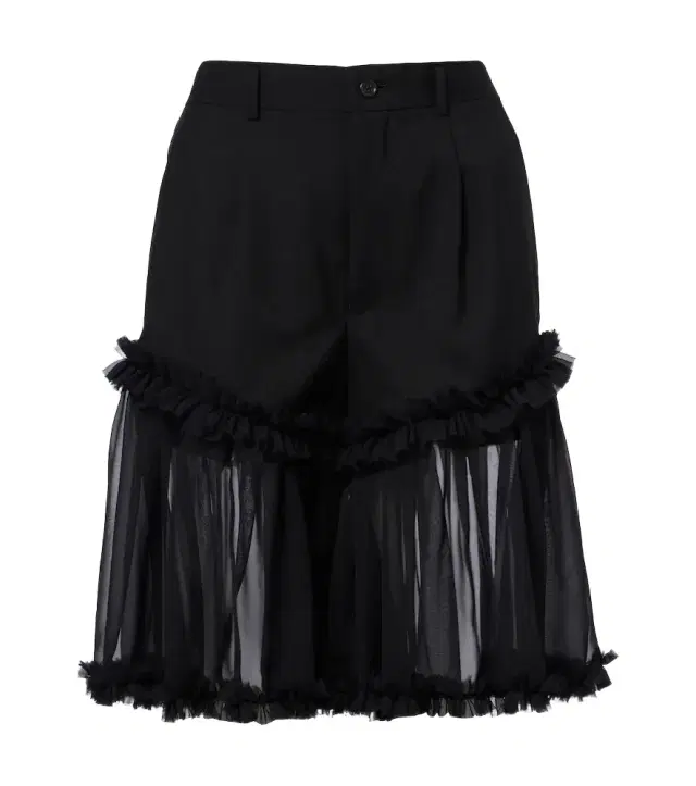 Noir Kei Ninomiya Ruffled tulle and wool shorts