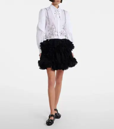 Noir Kei Ninomiya Embellished cotton shirt | Thumbnail 4