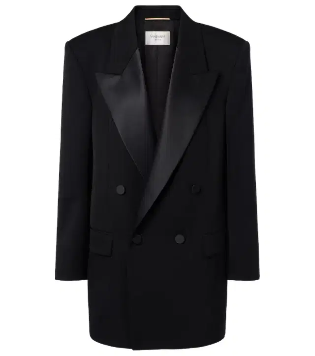Double-breasted oversized wool blazer