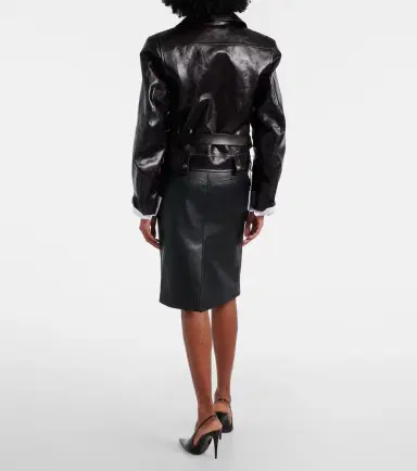 Saint Laurent Belted leather pencil skirt | Thumbnail 2