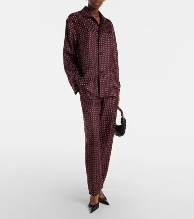 Saint Laurent Printed silk satin pajama pants | Thumbnail 6