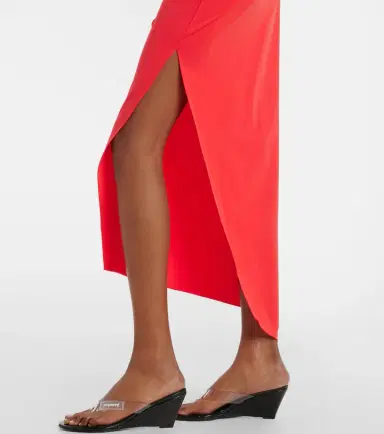 Coperni Floral-appliqué asymmetric jersey maxi dress | Thumbnail 5