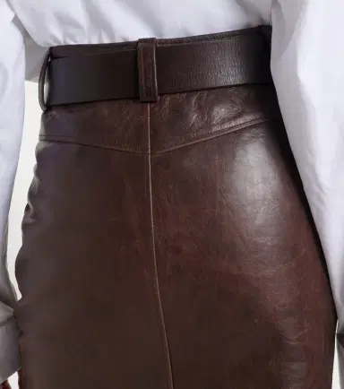Saint Laurent Belted leather pencil skirt | Thumbnail 4