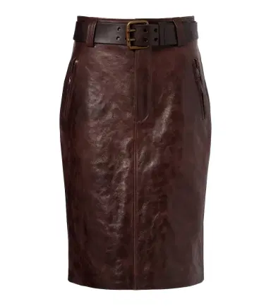 Saint Laurent Belted leather pencil skirt | Thumbnail 1