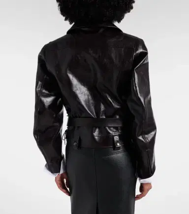 Saint Laurent Belted leather biker jacket | Thumbnail 5 Saint Laurent Belted leather biker jacket | Thumbnail 5