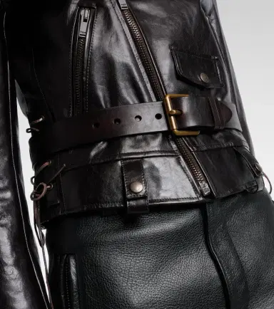 Saint Laurent Belted leather biker jacket | Thumbnail 6 Saint Laurent Belted leather biker jacket | Thumbnail 6
