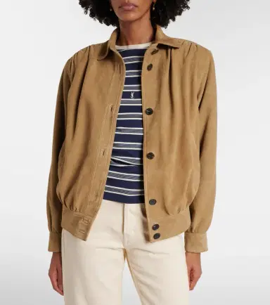 Saint Laurent Gathered suede jacket | Thumbnail 6 Saint Laurent Gathered suede jacket | Thumbnail 6