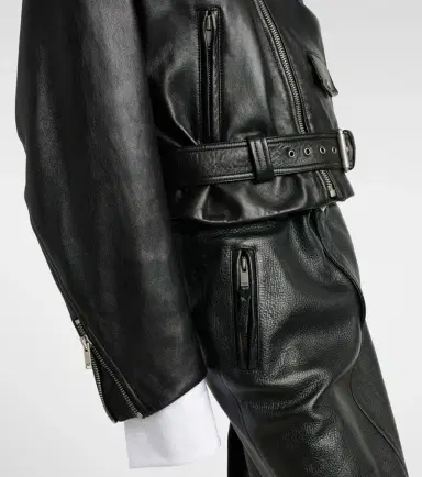 Saint Laurent Cropped leather biker jacket | Thumbnail 4 Saint Laurent Cropped leather biker jacket | Thumbnail 4