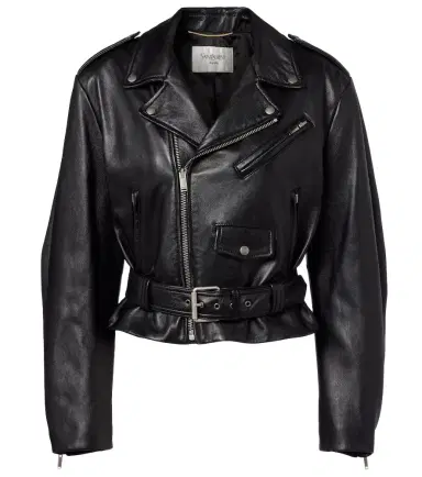 Saint Laurent Cropped leather biker jacket | Thumbnail 1 Saint Laurent Cropped leather biker jacket | Thumbnail 1