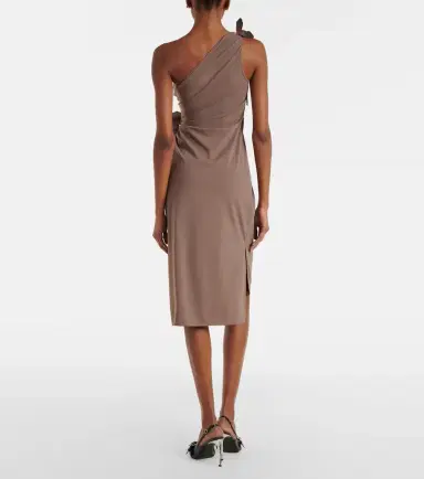 Coperni Floral-appliqué one-shoulder jersey cocktail dress | Thumbnail 2