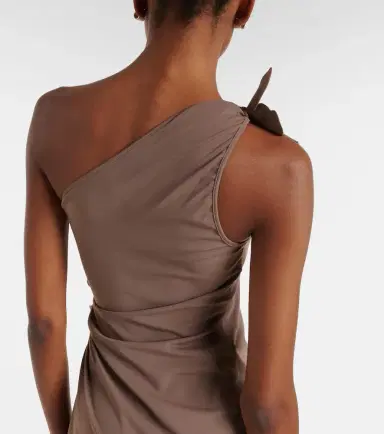 Coperni Floral-appliqué one-shoulder jersey cocktail dress | Thumbnail 6