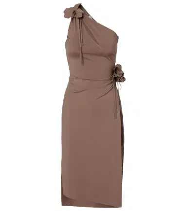 Coperni Floral-appliqué one-shoulder jersey cocktail dress | Thumbnail 1