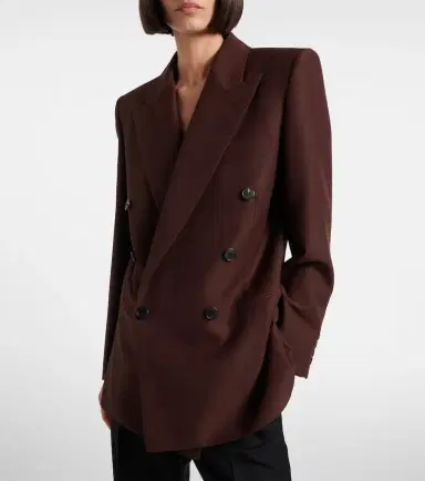 Saint Laurent Double-breasted wool and mohair blazer | Thumbnail 2 Saint Laurent Double-breasted wool and mohair blazer | Thumbnail 2