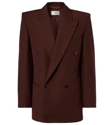 Saint Laurent Double-breasted wool and mohair blazer | Thumbnail 1 Saint Laurent Double-breasted wool and mohair blazer | Thumbnail 1