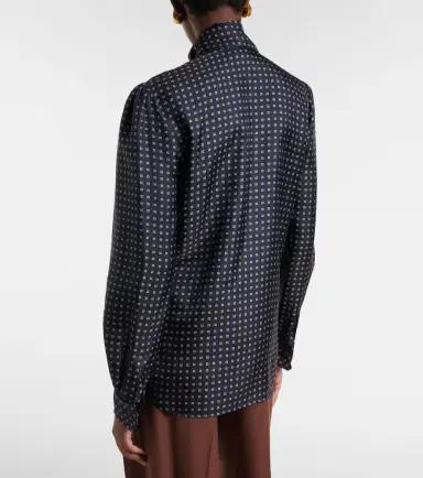 Saint Laurent Printed tie-neck silk crêpe de chine blouse | Thumbnail 3