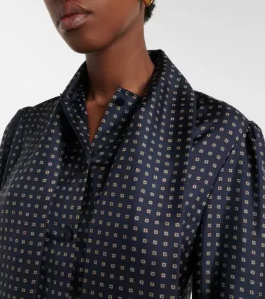 Saint Laurent Printed tie-neck silk crêpe de chine blouse | Thumbnail 8