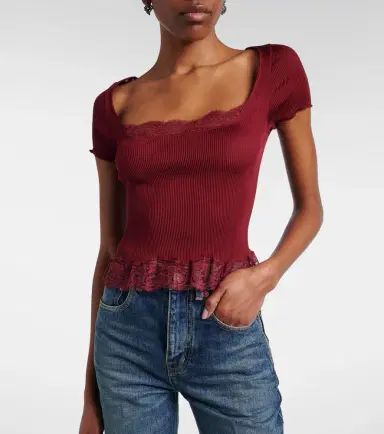 Saint Laurent Scalloped silk satin top | Thumbnail 5 Saint Laurent Scalloped silk satin top | Thumbnail 5