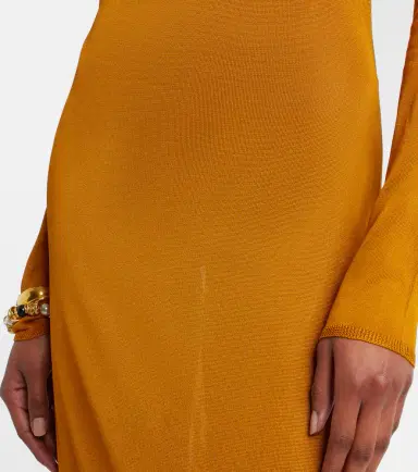 Saint Laurent Knitted semi-sheer maxi dress | Thumbnail 3