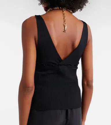 Saint Laurent Scalloped silk satin top | Thumbnail 2