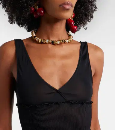 Saint Laurent Scalloped silk satin top | Thumbnail 3