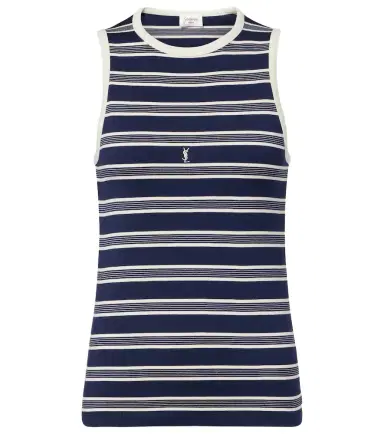 Saint Laurent Cassandre striped cotton jersey tank top | Thumbnail 1