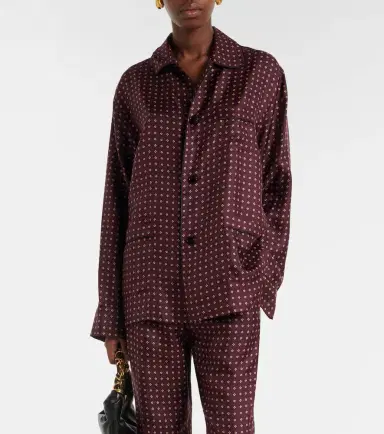 Saint Laurent Printed silk satin pajama shirt | Thumbnail 3 Saint Laurent Printed silk satin pajama shirt | Thumbnail 3