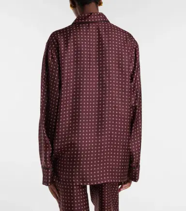 Saint Laurent Printed silk satin pajama shirt | Thumbnail 4 Saint Laurent Printed silk satin pajama shirt | Thumbnail 4