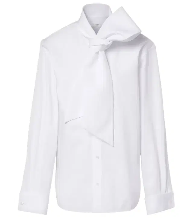 Saint Laurent Tie-neck cotton poplin shirt
