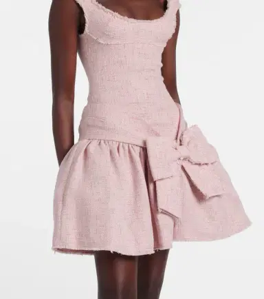 SHUSHU/TONG Bow-detail distressed tweed minidress | Thumbnail 5 SHUSHU/TONG Bow-detail distressed tweed minidress | Thumbnail 5