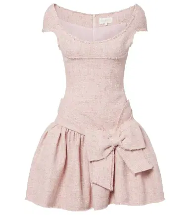 SHUSHU/TONG Bow-detail distressed tweed minidress | Thumbnail 1 SHUSHU/TONG Bow-detail distressed tweed minidress | Thumbnail 1