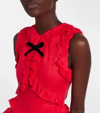 SHUSHU/TONG Bow-detail ruffled linen midi dress | Thumbnail 2 SHUSHU/TONG Bow-detail ruffled linen midi dress | Thumbnail 2