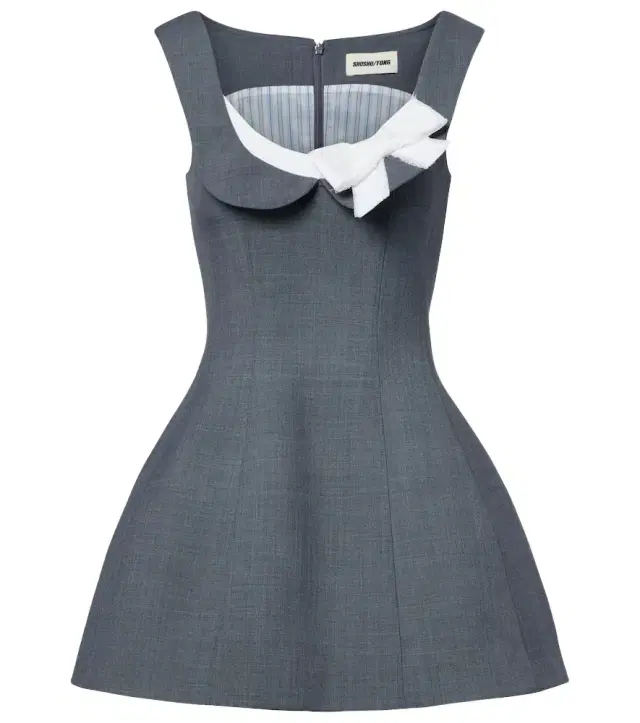 Shushu/Tong Bow-detail twill minidress