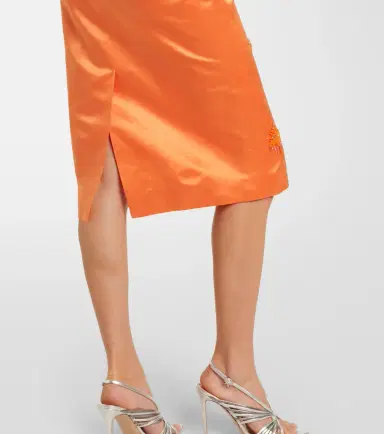 SHUSHU/TONG Embellished linen and silk slip skirt | Thumbnail 3